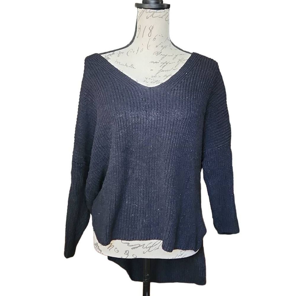 Express Ladies Size Large Black Hi-Lo Cross Back Sweater
